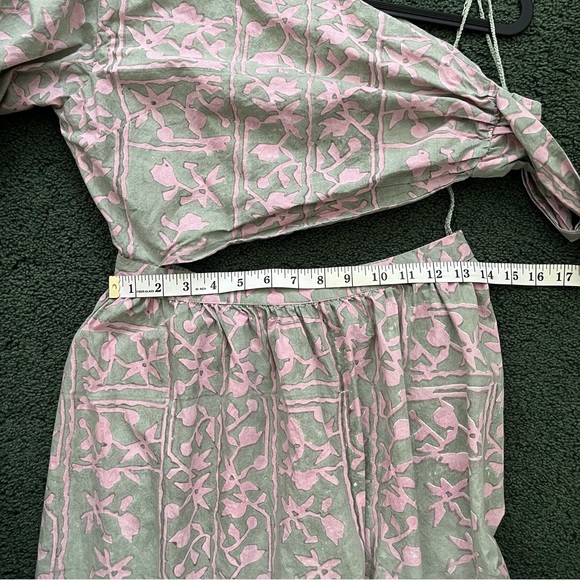 REVOLVE Cleobella Paola Ankle Asymmetrical Ruffle Dress Border Print Size Medium - Picture 12 of 16